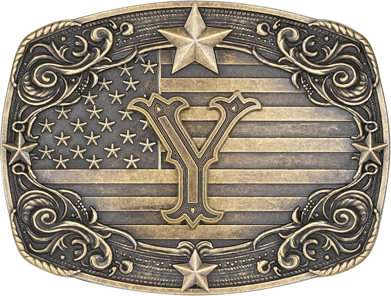 Flipslo Store Western Belt Buckle for Men Women Initial Letter A to Z Cowboy Belt Buckle Texas Buckle hebillas vaqueras para hombre - Image 1